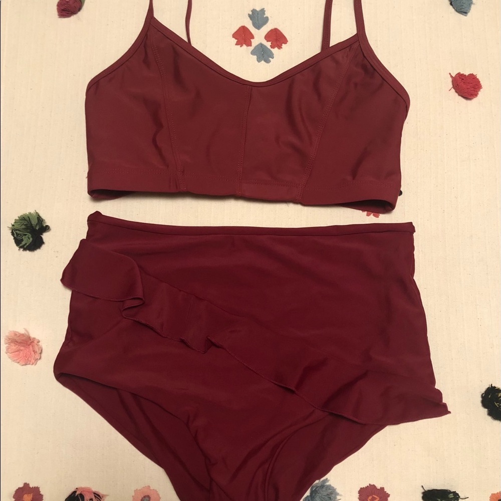 Mott50 & Margherita Missoni & Charlie Holiday High Waisted Bikini Set S Sangria